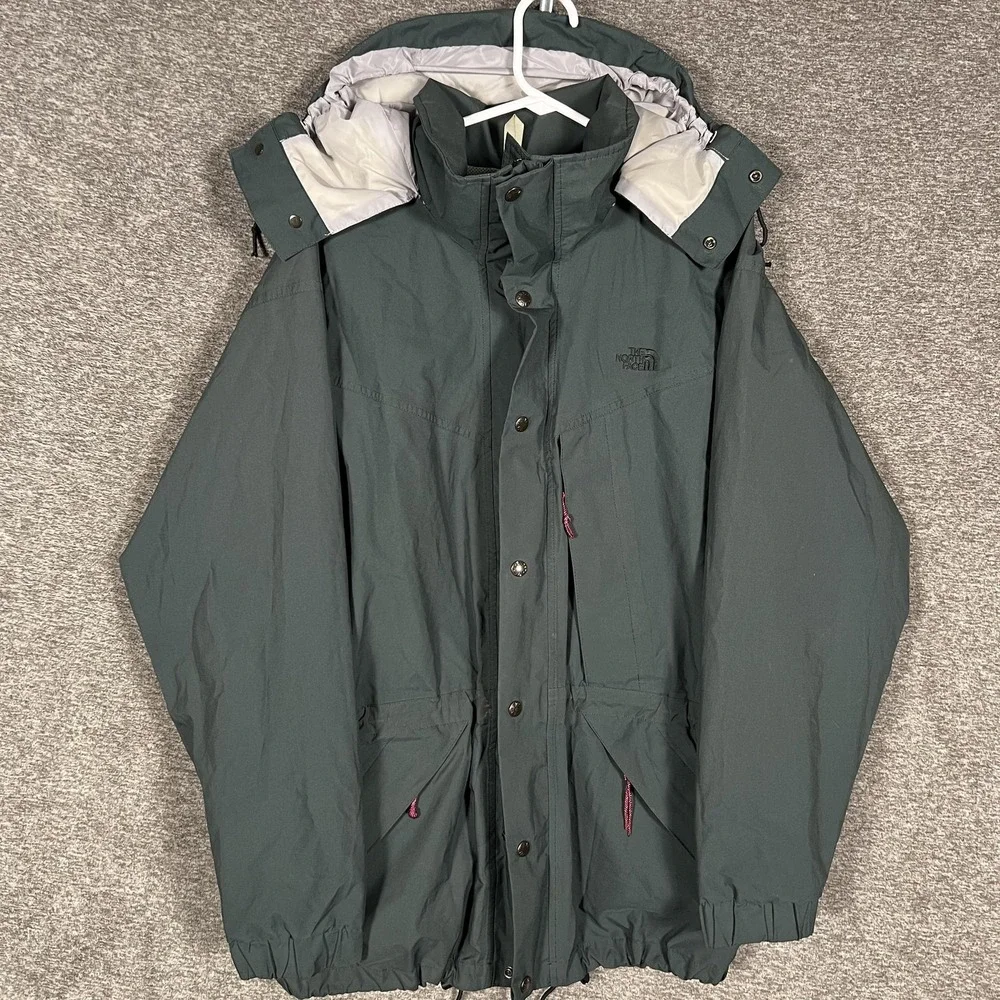 The North Face Jacket Medium Green‎ Gore-Tex Hooded Waterproof Parka Shell